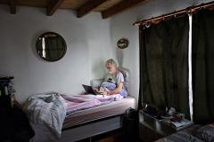 Gleich am nächsten Morgen wird im Hostel-Zimmer der erste Blogtext von der Reise verfasst.